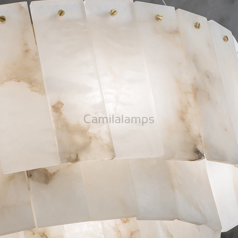 Nicasia Handcrafted Alabaster Round Chandelier - Camilalamps - CAM - Ni - 01