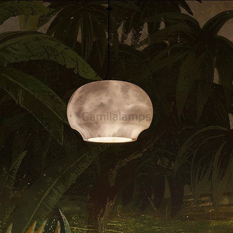 Kevin Celina Alabaster Dome Pendant Lighting Fixture, Dining Pendant Light Pendant Light Kevinstudiolives 9.5" D  