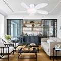 Modern LED Ceiling Fans Low Profile Ceiling Fans with Lights 6 Speeds 48