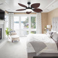 Ceiling Fans with Lights Palm Leaf Ceiling Fan for Patios Porch 6 Speeds, Reversible 52