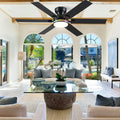 Modern Flush Mount Fans Light Ceiling Fans with Lights Black Low Profile Ceiling Fans 52“ - Camilalamps - CA - CFWL - 020
