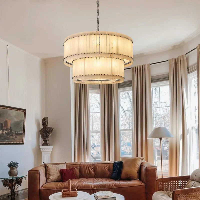 Marcus Alabaster Round Tiered Chandelier - Camilalamps - CA - RH - CH - 2552624