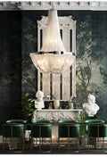 Alisa Luxury Plated Aluminum Chain Tassel Chandelier Diameter 24