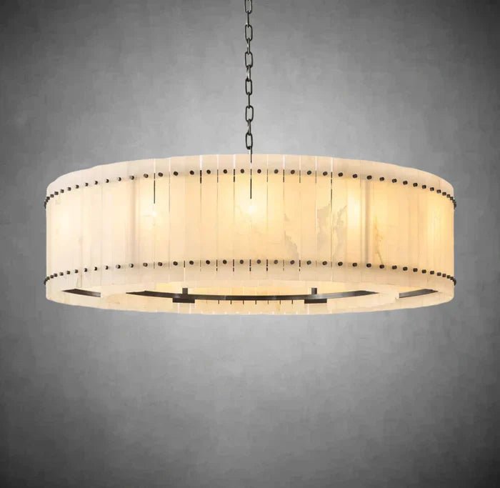Sun Marcus Alabaster Round Chandelier - Camilalamps - CA - Sun - AAA11