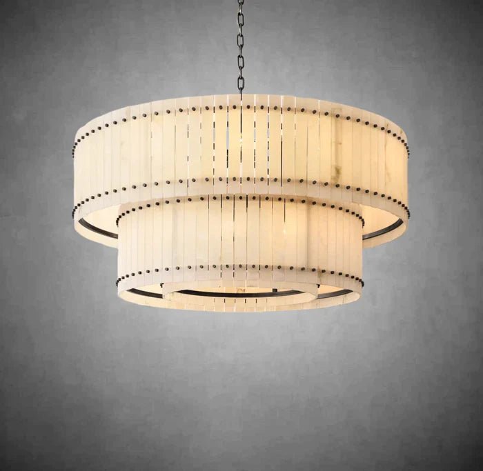 Sun Marcus Alabaster Round Tiered Chandelier - Camilalamps - CA - Sun - RTC11