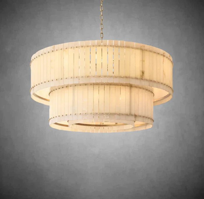 Sun Marcus Alabaster Round Tiered Chandelier - Camilalamps - CA - Sun - RTC10