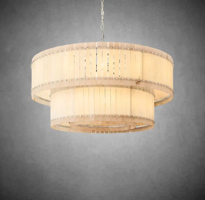 Sun Marcus Alabaster Round Tiered Chandelier - Camilalamps - CA - Sun - RTC12