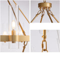 60 Inch Gold Chandelier, Wagon Wheel Chandelier with Glass Shade, 20 - Lights Large Round Modern Farmhouse High Ceiling Pendant Lighting Fixture for Dining Room, Living Room, Kitchen, Foyer - Camilalamps - B0CNRHR35D