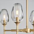 Elegant 8 - Light Brass Crystal Chandelier with Gold Finish 54in Round - Camilalamps - CA-B0DNYRN77M