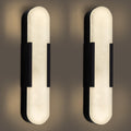 19.7'' Wall Sconces Set of 2, Natural Alabaster Wall Light, Indoor Vanity Light Fixtures for Bathroom,Black Bedside Wall Lamp Perfect for Hallway, Living Room,Bedroom,Stairs(Gift Bulb) - Camilalamps - B0D83CDMCY