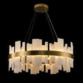 Adjustable Luxury Alabaster Round Chandelier – 31.5in Natural Stone - Camilalamps - CA-B0F1XZS6XQ