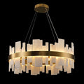 Adjustable Luxury Alabaster Round Chandelier – 31.5in Natural Stone - Camilalamps - CA-B0F1XZS6XQ