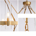 60 Inch Gold Chandelier, Wagon Wheel Chandelier with Glass Shade, 20 - Lights Large Round Modern Farmhouse High Ceiling Pendant Lighting Fixture for Dining Room, Living Room, Kitchen, Foyer - Camilalamps - B0CNRHR35D