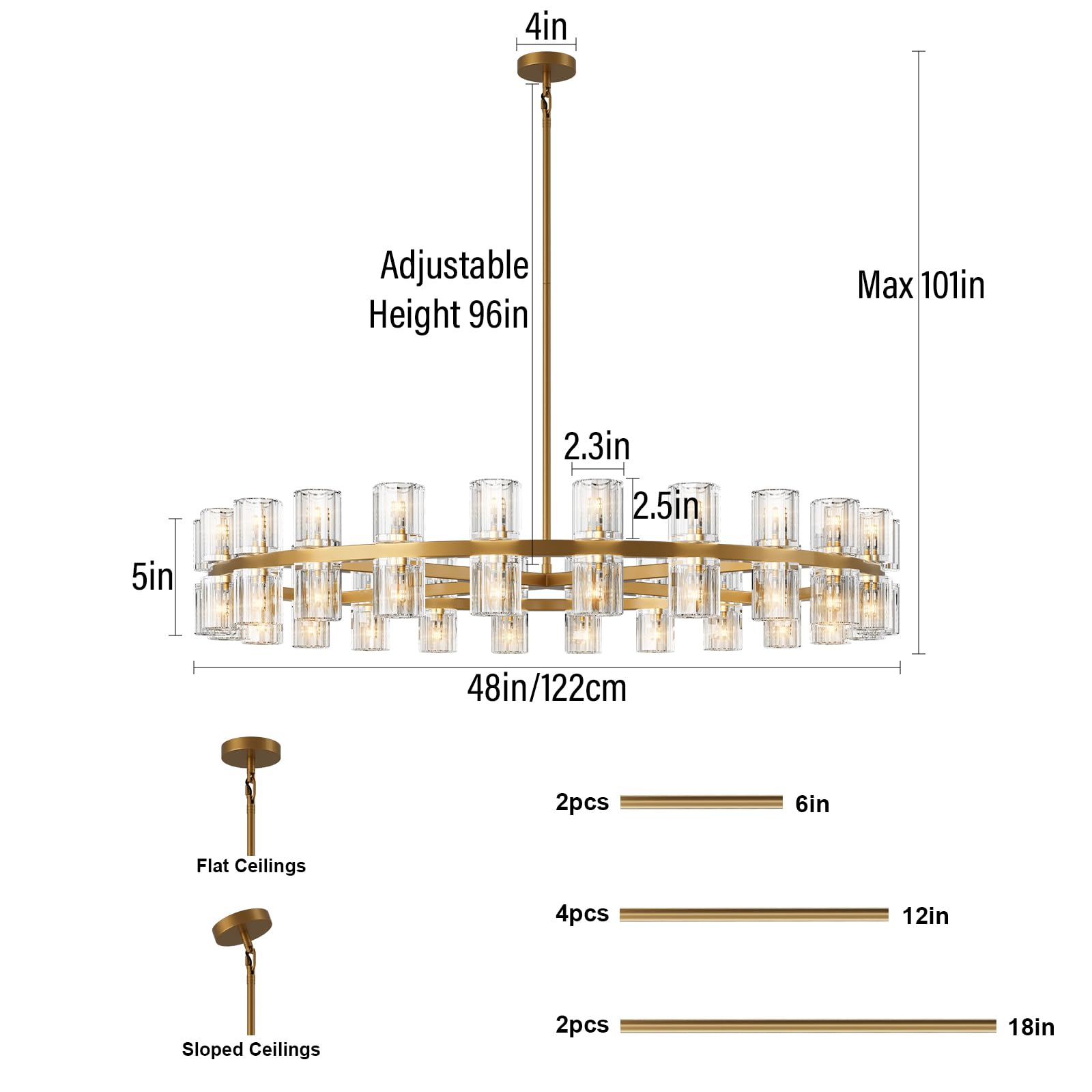 48 Inch Black Wagon Wheel Chandelier with Crystal Shade, 48 Lights, Modern Farmhouse Style, Ideal for Dining Room, Kitchen, Entryways - Camilalamps - B0DPJY8R54