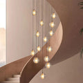 Elegant Gold Crystal 14 - Light Adjustable Staircase Chandelier for Modern Homes - Camilalamps - CA-B0D6BL5C88