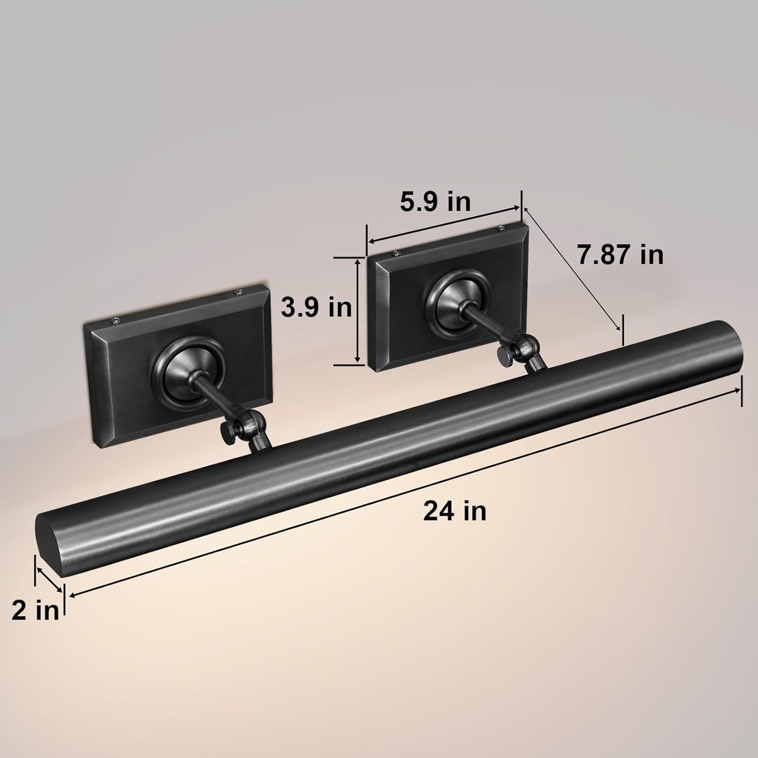 24 - Inch Hardwired Brass Picture Light with Dimmable LEDs - Camilalamps - CA-B0FCS62P55