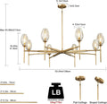 Elegant 8 - Light Brass Crystal Chandelier with Gold Finish 54in Round - Camilalamps - CA-B0DNYRN77M