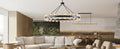48 Inch Black Wagon Wheel Chandelier with Crystal Shade, 48 Lights, Modern Farmhouse Style, Ideal for Dining Room, Kitchen, Entryways - Camilalamps - B0DPJY8R54