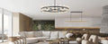 48 Inch Black Wagon Wheel Chandelier with Crystal Shade, 48 Lights, Modern Farmhouse Style, Ideal for Dining Room, Kitchen, Entryways - Camilalamps - B0DPJY8R54