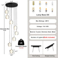 Black Crystal Staircase Chandelier with Adjustable Height and 8 Lights - Camilalamps - CA-B0FVLLNGCP