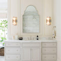 19.7'' Wall Sconces Set of 2, Natural Alabaster Wall Light, Indoor Vanity Light Fixtures for Bathroom,Black Bedside Wall Lamp Perfect for Hallway, Living Room,Bedroom,Stairs(Gift Bulb) - Camilalamps - B0CHYF9LZM