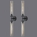 Black Brass Glass Double Wall Sconce Set 30