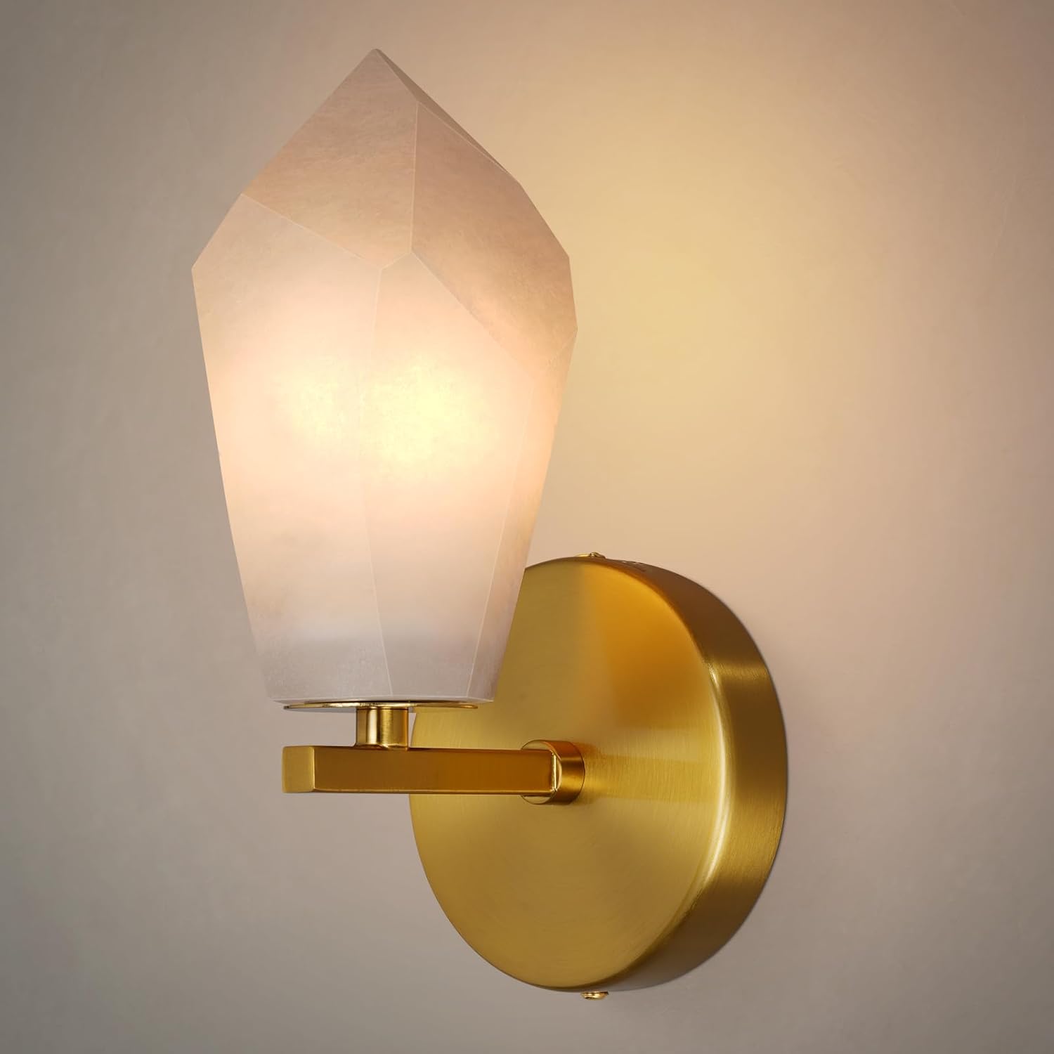 Gold Alabaster Marble Wall Sconce for Modern Living Spaces - Camilalamps - CA-B0FJRFBNMC