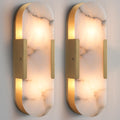 19.7'' Wall Sconces Set of 2, Natural Alabaster Wall Light, Indoor Vanity Light Fixtures for Bathroom,Black Bedside Wall Lamp Perfect for Hallway, Living Room,Bedroom,Stairs(Gift Bulb) - Camilalamps - B0DX23JBFD
