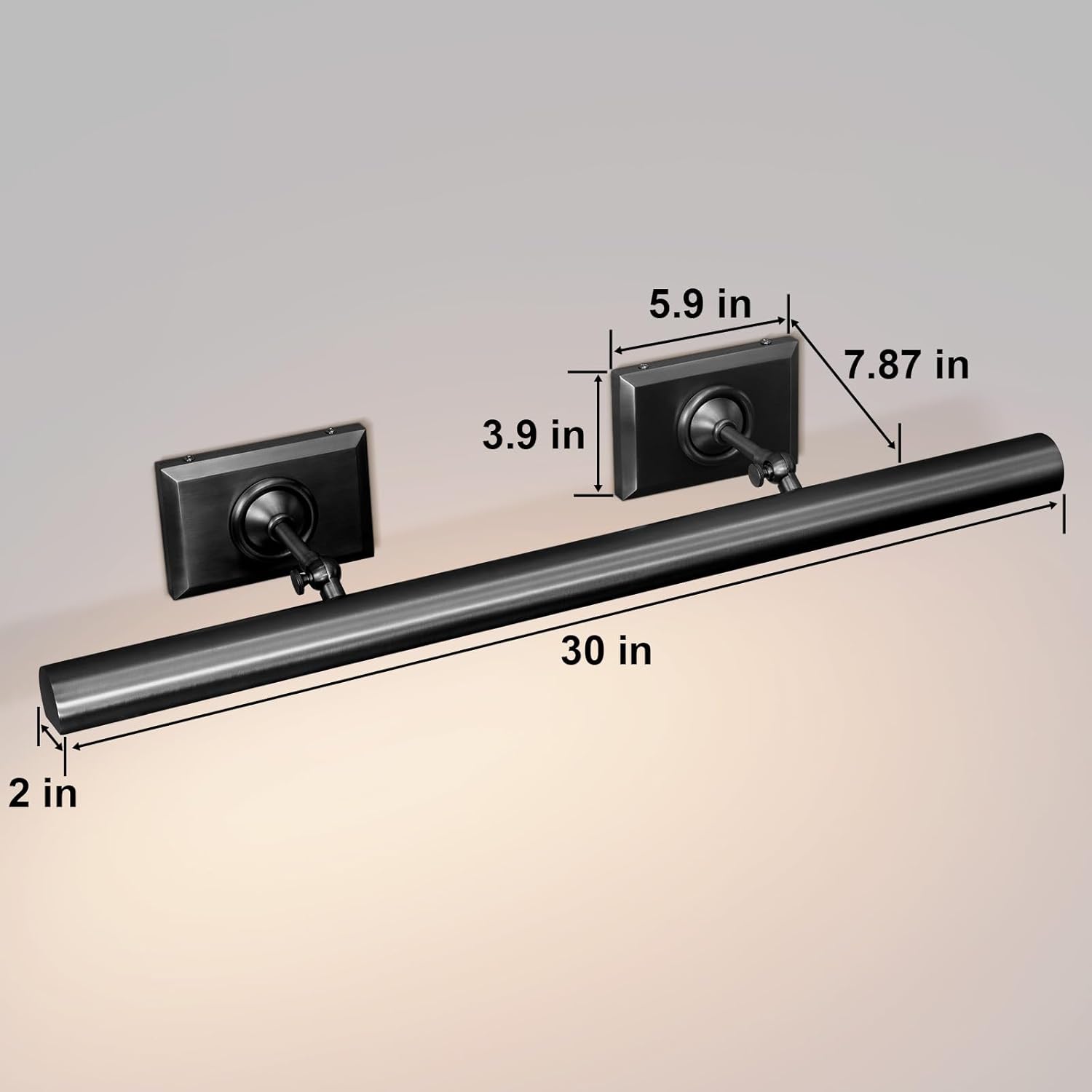 30 - Inch Hardwired Brass Picture Light with Dimmable LEDs - Camilalamps - CA-B0FCS719QP