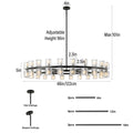48 Inch Black Wagon Wheel Chandelier with Crystal Shade, 48 Lights, Modern Farmhouse Style, Ideal for Dining Room, Kitchen, Entryways - Camilalamps - B0DPJY8R54