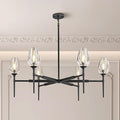 Modern Black Crystal Chandelier 6 Lights 42in Round K9 Tulip Pendant - Camilalamps - CA-B0DD44R37T