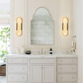 19.7'' Wall Sconces Set of 2, Natural Alabaster Wall Light, Indoor Vanity Light Fixtures for Bathroom,Black Bedside Wall Lamp Perfect for Hallway, Living Room,Bedroom,Stairs(Gift Bulb) - Camilalamps - B0CHYF9LZM