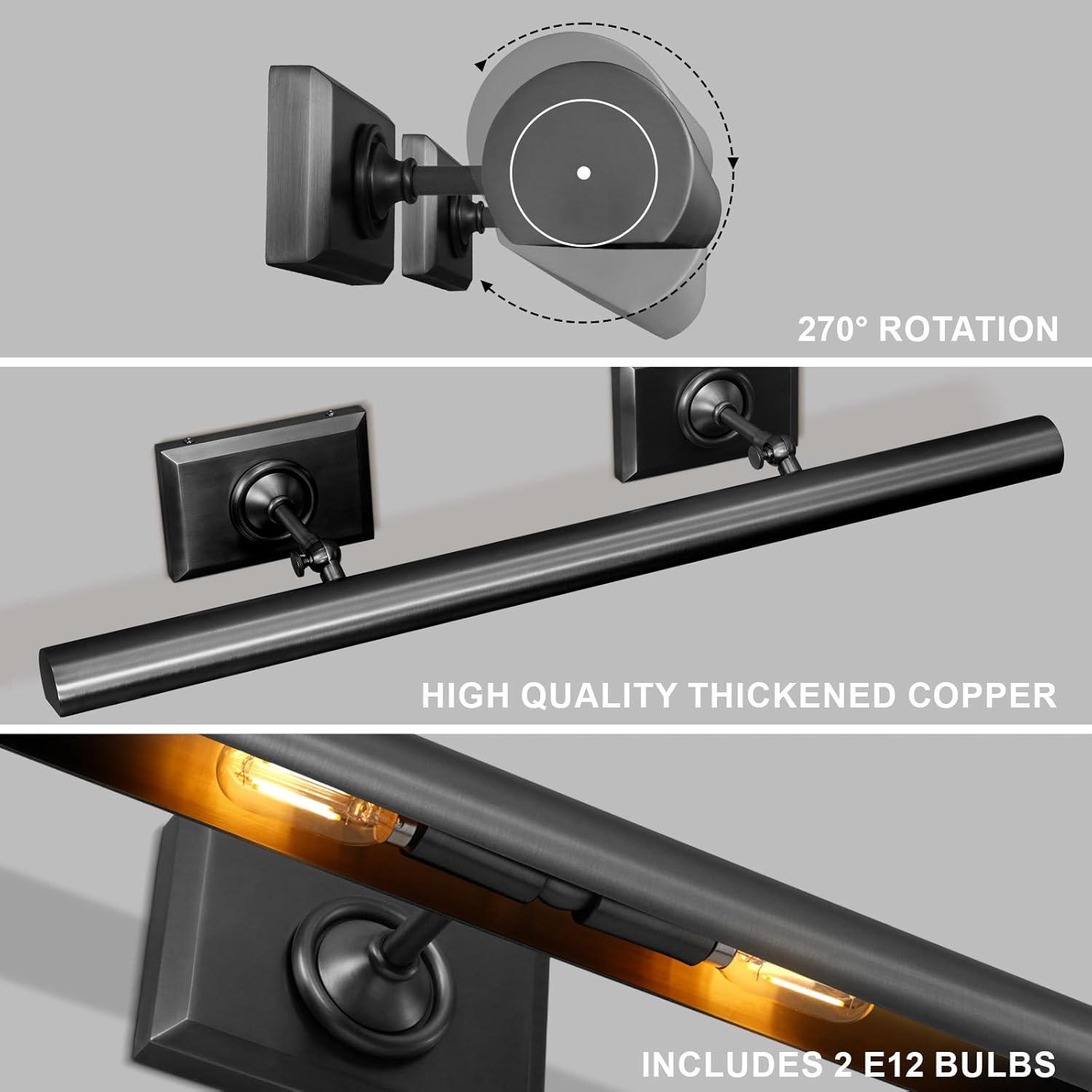 18 - Inch Brass Adjustable Dimmable Picture Light for Wall - Camilalamps - CA-B0FCS5Z3HR