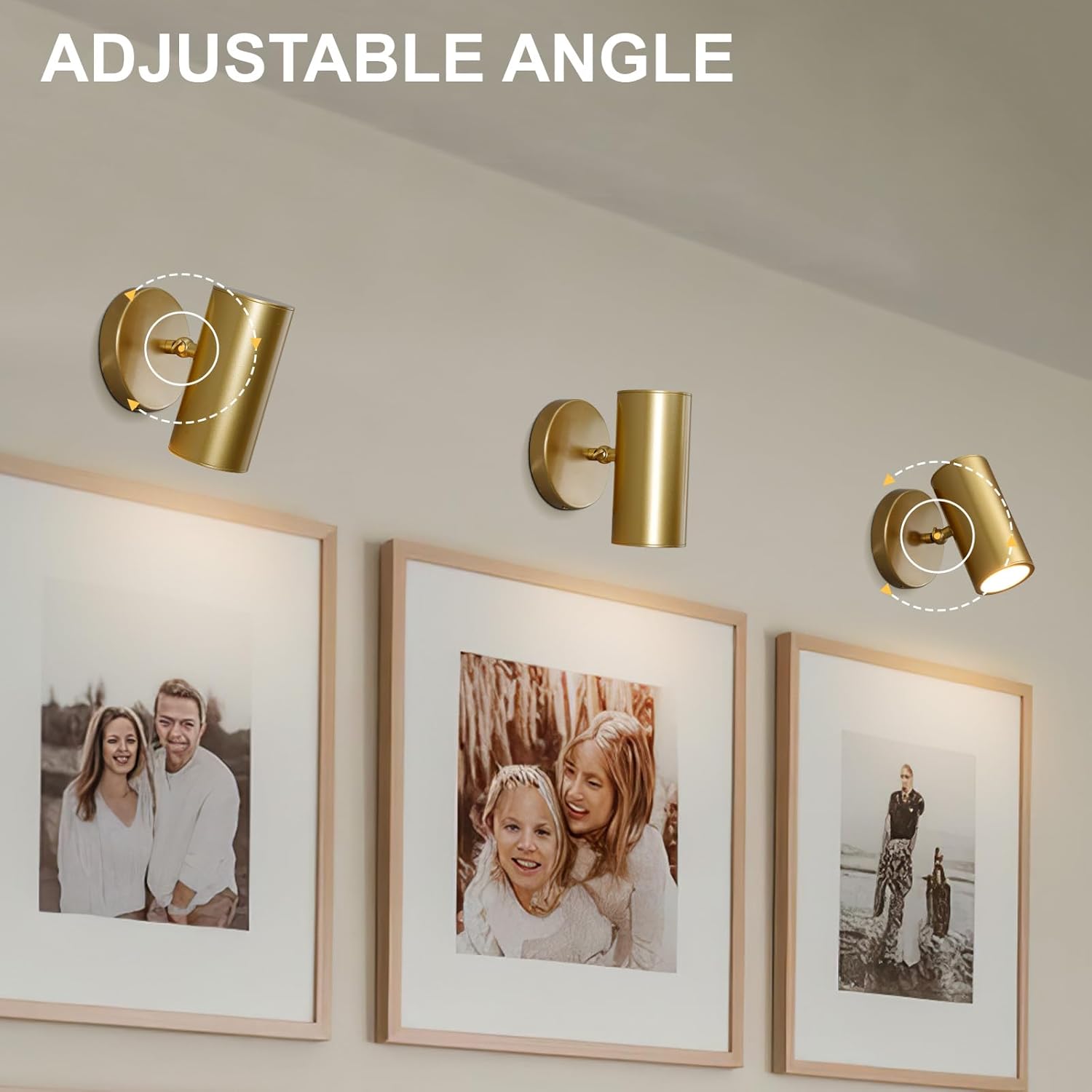 Gold Brass Picture Light Sconce with Adjustable LED, Wall Mount - Camilalamps - CA-B0F9SJ81FQ