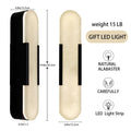 19.7'' Wall Sconces Set of 2, Natural Alabaster Wall Light, Indoor Vanity Light Fixtures for Bathroom,Black Bedside Wall Lamp Perfect for Hallway, Living Room,Bedroom,Stairs(Gift Bulb) - Camilalamps - B0CHYF9LZM