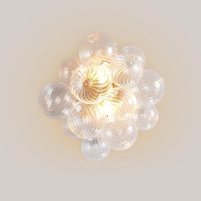 Gold Bubble Wall Sconce 16.9 Inch Modern Glass Light - Camilalamps - CA-B0FRMDDR9X