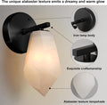 Elegant Black Alabaster Wall Sconce with Dimmable LED Light - Camilalamps - CA-B0FJRHJ1K9