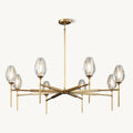 Elegant 8 - Light Brass Crystal Chandelier with Gold Finish 54in Round - Camilalamps - CA-B0DNYRN77M