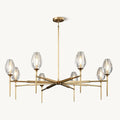 Elegant 8 - Light Brass Crystal Chandelier with Gold Finish 54in Round - Camilalamps - CA-B0DNYRN77M