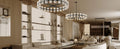 48 Inch Black Wagon Wheel Chandelier with Crystal Shade, 48 Lights, Modern Farmhouse Style, Ideal for Dining Room, Kitchen, Entryways - Camilalamps - B0DPJY8R54