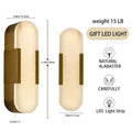 19.7'' Wall Sconces Set of 2, Natural Alabaster Wall Light, Indoor Vanity Light Fixtures for Bathroom,Black Bedside Wall Lamp Perfect for Hallway, Living Room,Bedroom,Stairs(Gift Bulb) - Camilalamps - B0CHYF9LZM