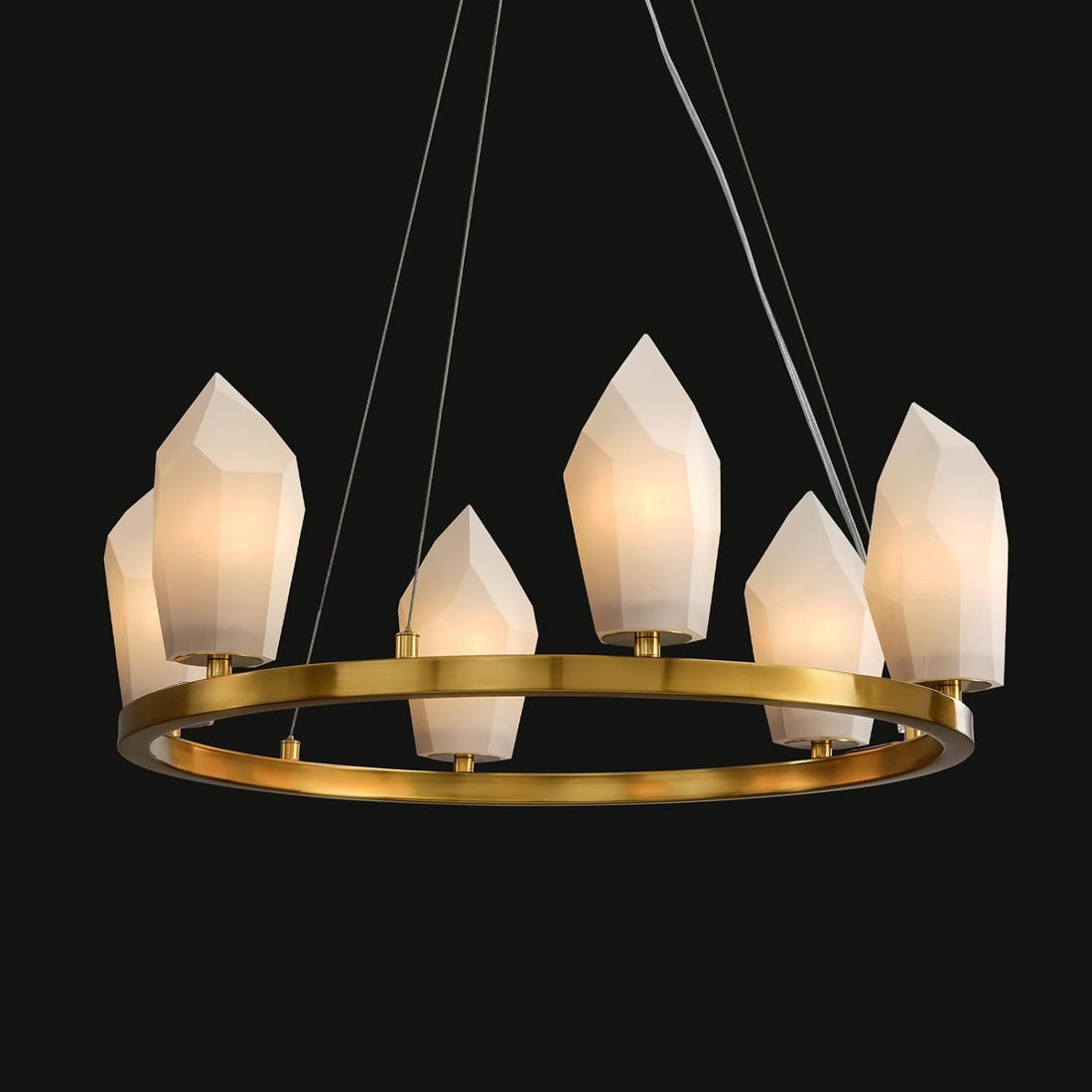 Alabaster 23" 6 - Light Modern Gold Chandelier with Adjustable Height - Camilalamps - CA-B0FPM4L65N