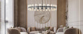 48 Inch Black Wagon Wheel Chandelier with Crystal Shade, 48 Lights, Modern Farmhouse Style, Ideal for Dining Room, Kitchen, Entryways - Camilalamps - B0DPJY8R54