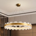 Elegant Spanish Alabaster Round Chandelier 31.5