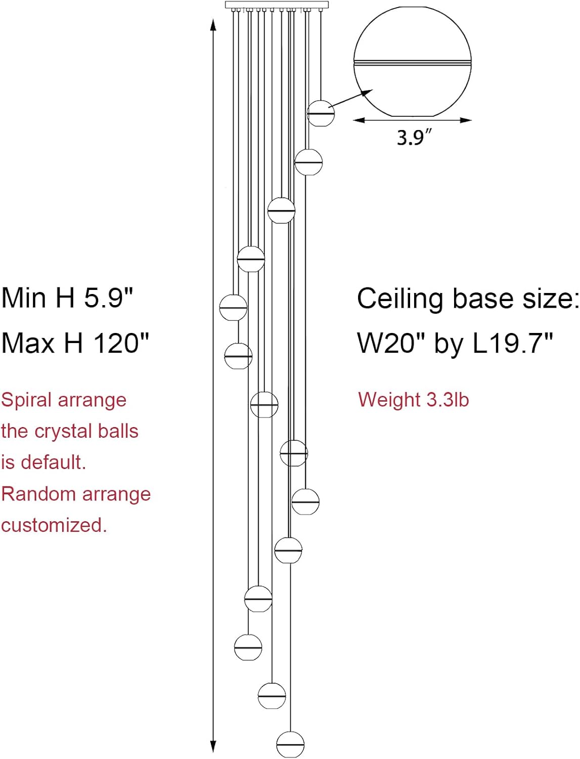 Elegant Gold Crystal 14 - Light Adjustable Staircase Chandelier for Modern Homes - Camilalamps - CA-B0D6BL5C88