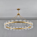 48 Inch Black Wagon Wheel Chandelier with Crystal Shade, 48 Lights, Modern Farmhouse Style, Ideal for Dining Room, Kitchen, Entryways - Camilalamps - B0DPJY8R54