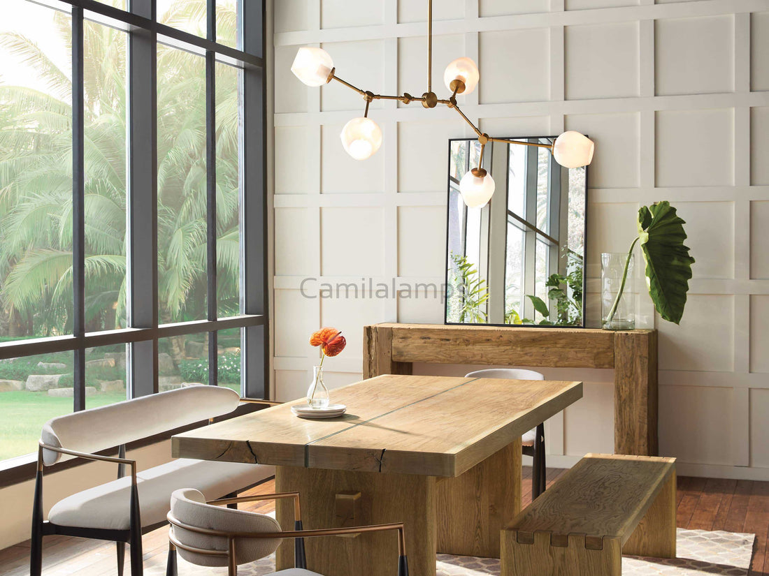 Aurelia Brass Linear Chandelier 52''