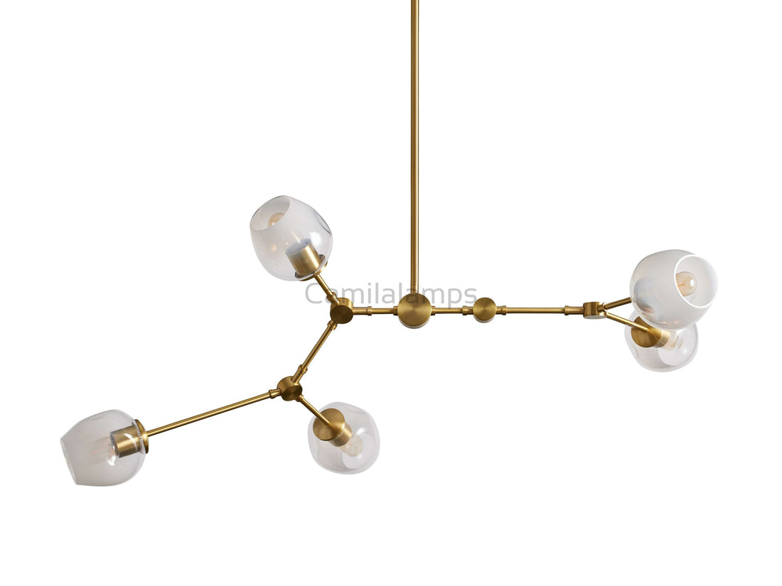 Covington Horizontal White Globe Branching Bubble Chandelier