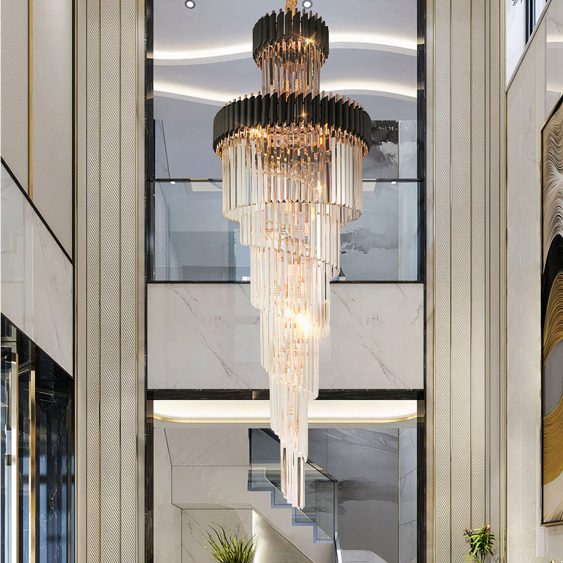Harper Multiple Tier Crystal Chandelier For Staircase