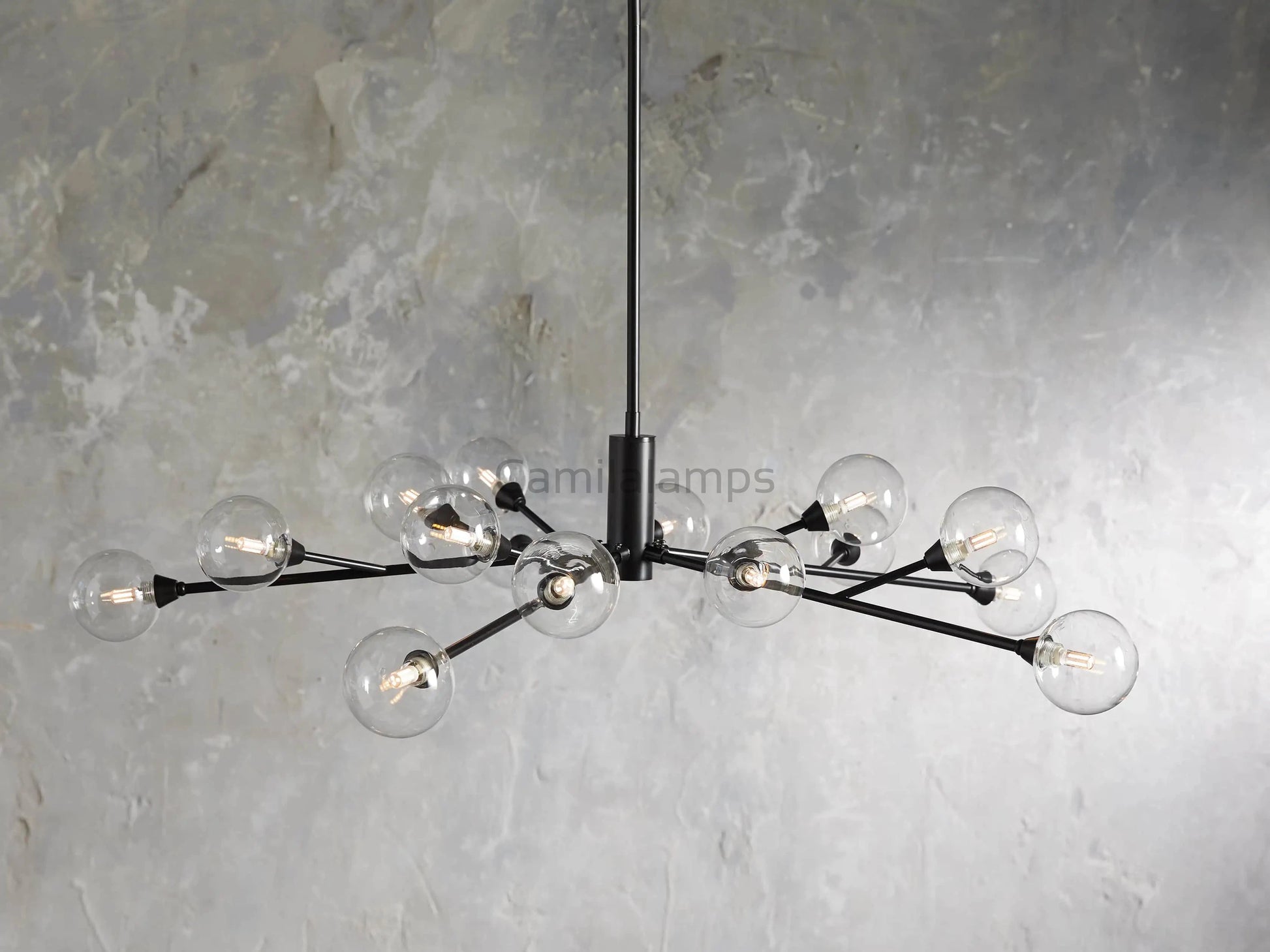 Sayre Round Clear Glass Globe Chandelier - Camilalamps - CAA - 10019A0